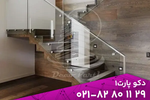 پله دوبلکس با نرده شیشه ای