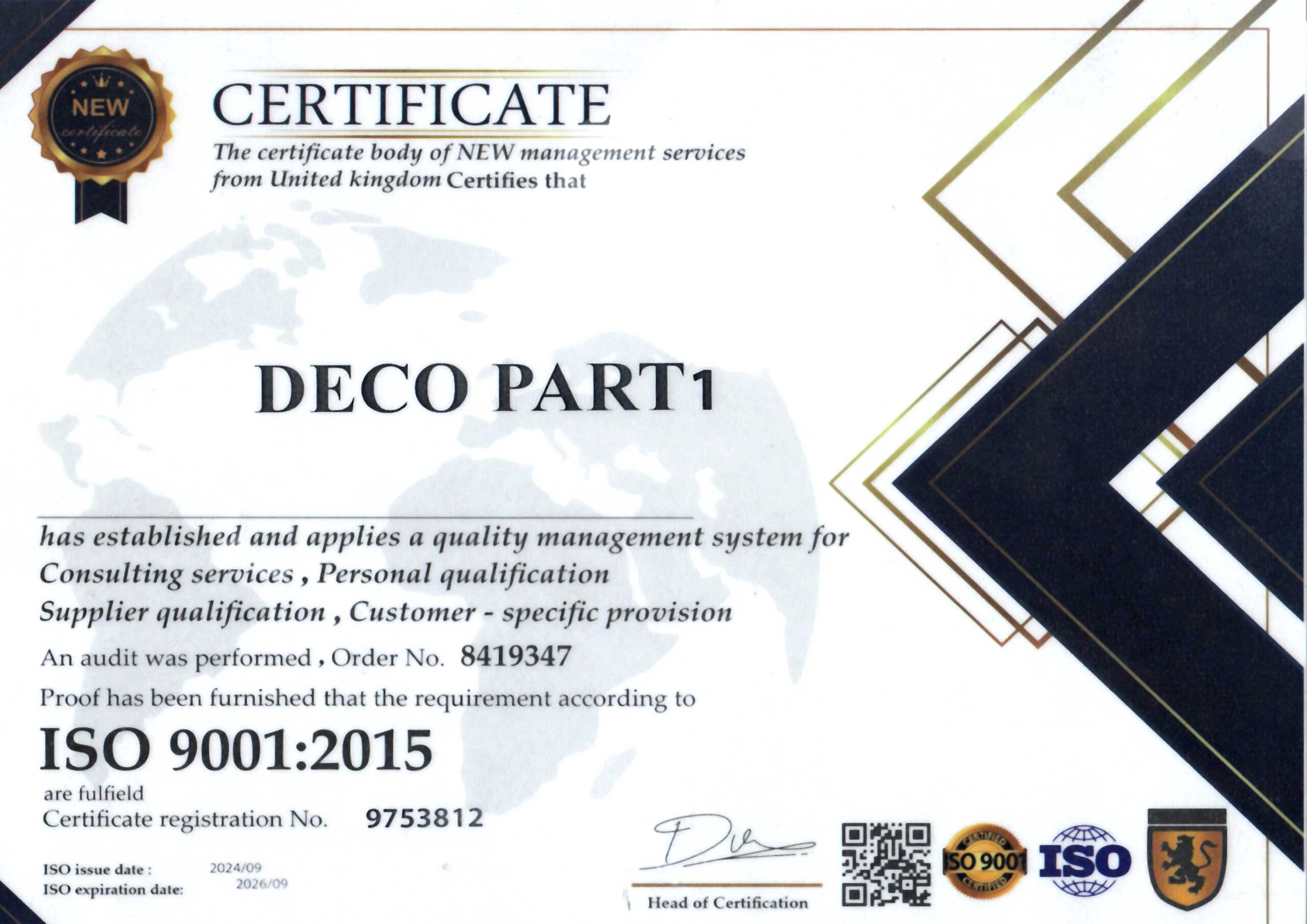 Iso scaled افتخارات شرکت