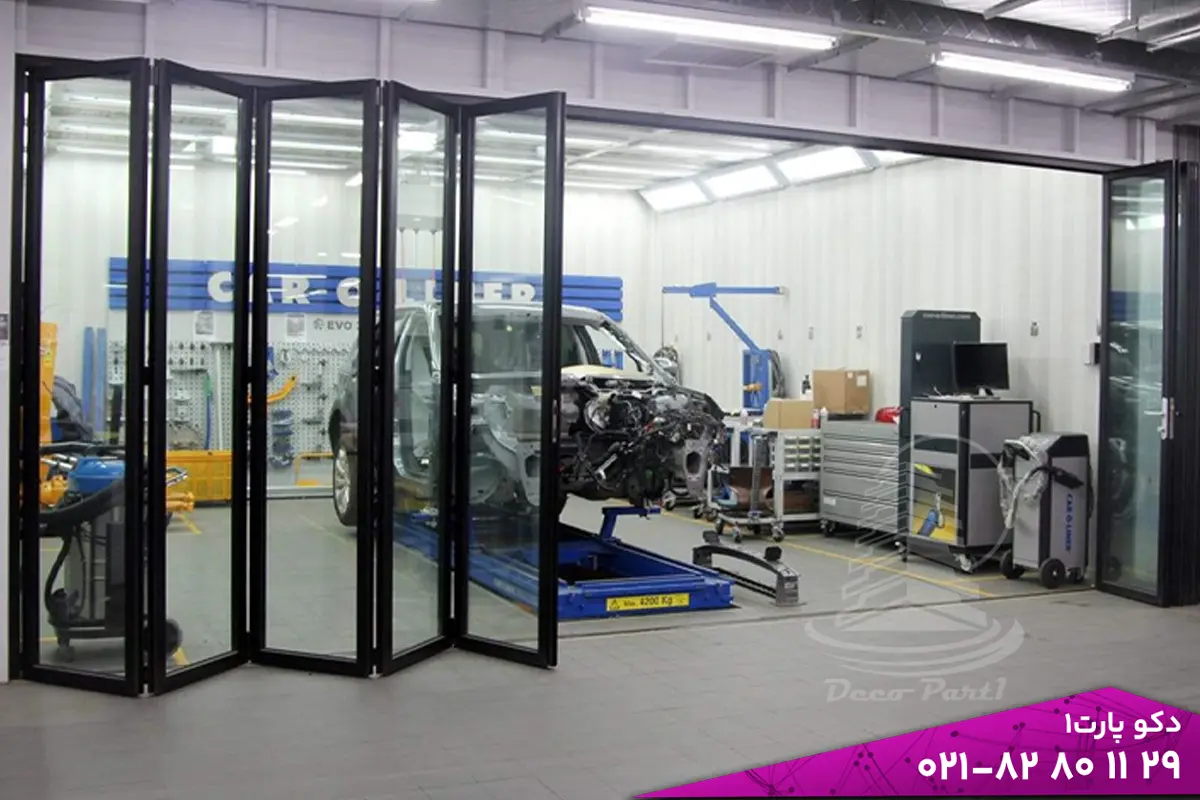 درب پروانه ای چند لَت برای تراس، مراکز تجاری و نمایشگاه ها