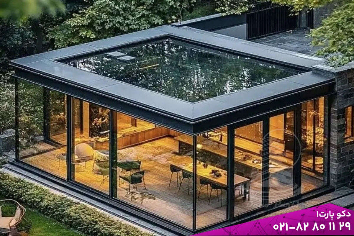 شیشه مناسب آلاچیق شیشه ای